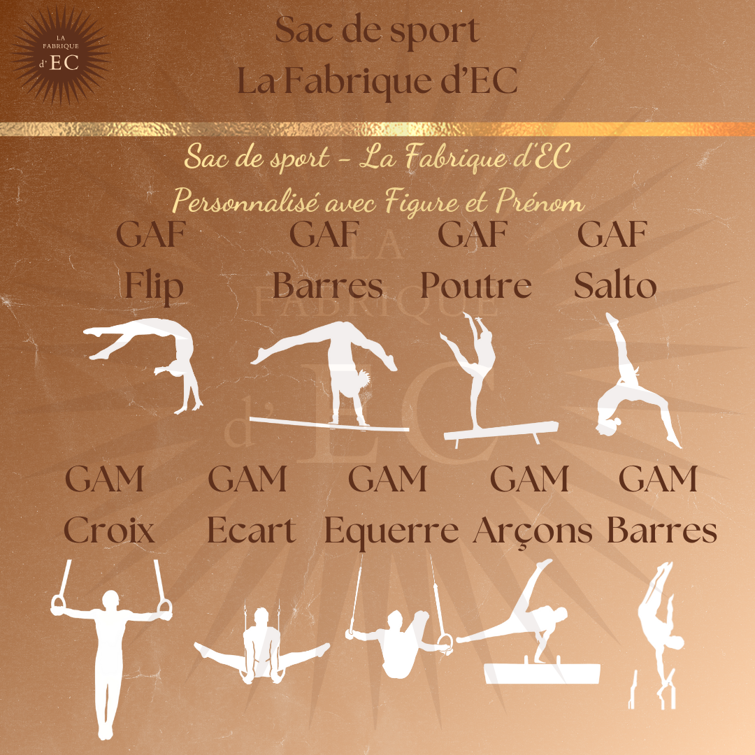 Sac de sport ROSE La Fabrique d'EC - 29L Personnalisé avec figure et prénom