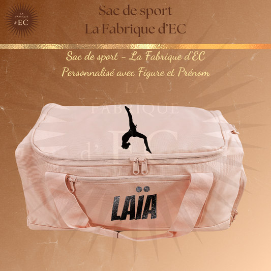 Sac de sport ROSE La Fabrique d'EC - 29L Personnalisé avec figure et prénom