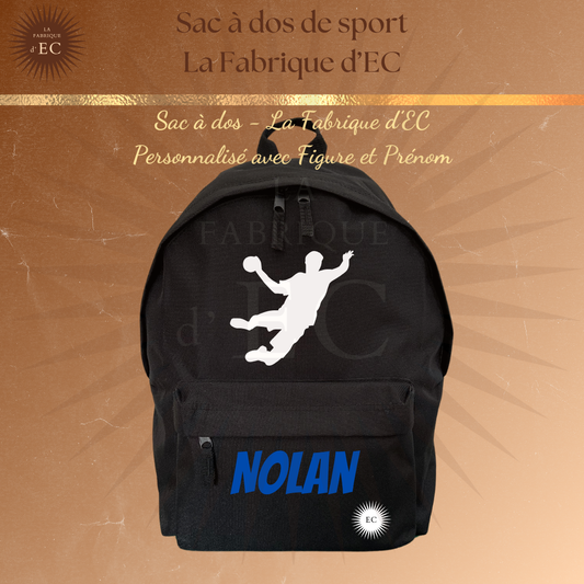 Sac à dos de Sports Noir Personnalisé Foot / Tennis / Basket / Handball / Judo