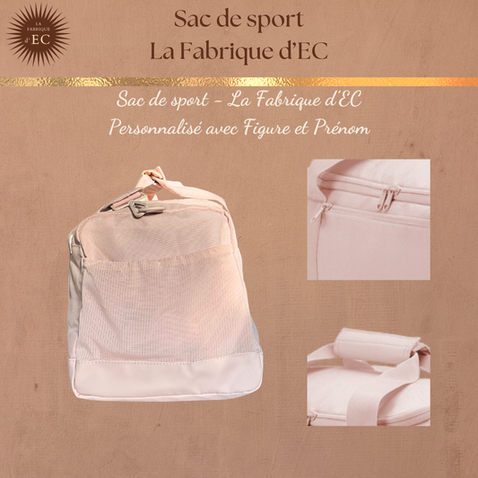 Sac de sport ROSE La Fabrique d'EC - 29L Personnalisé avec figure et prénom