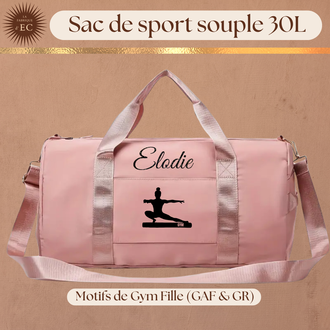 Sac de sport souple rose 30L Gymnastique GAF