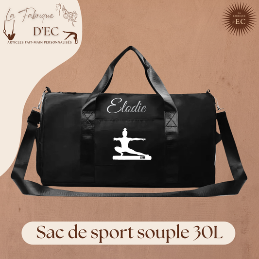 Sac de sport souple noir 30L Gymnastique