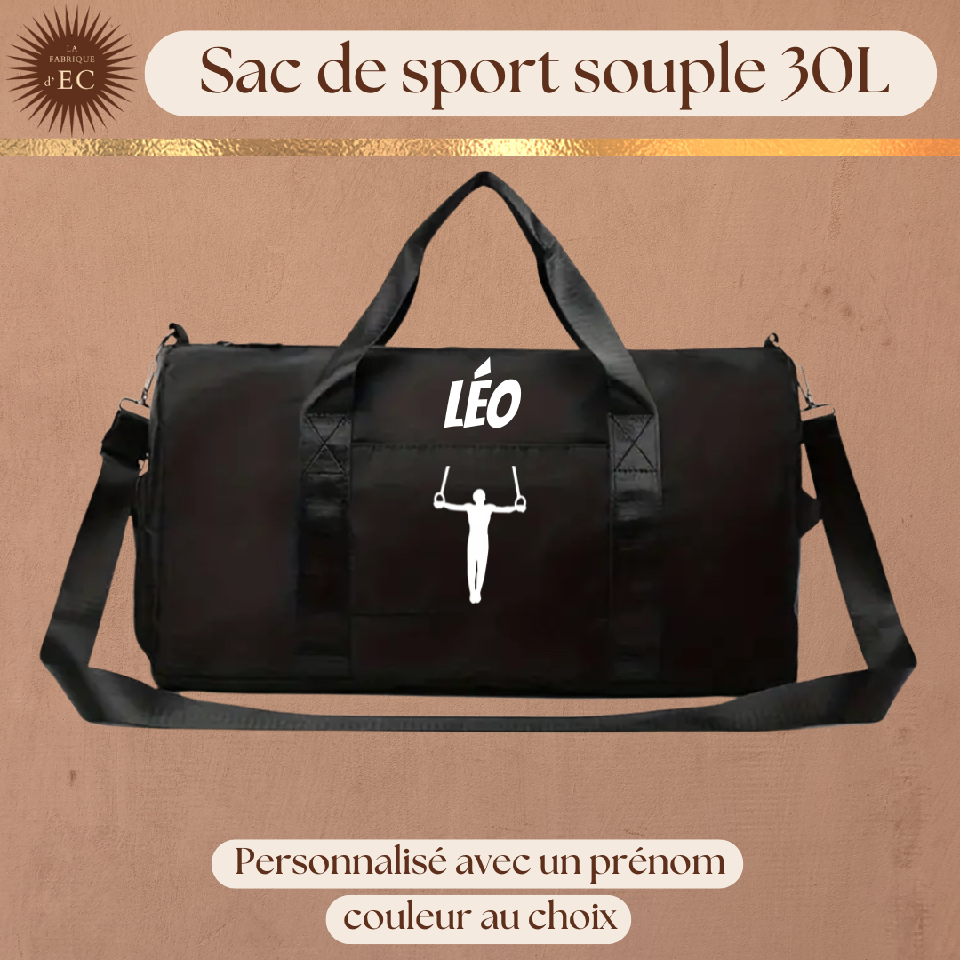 Sac de sport souple noir 30L Gymnastique