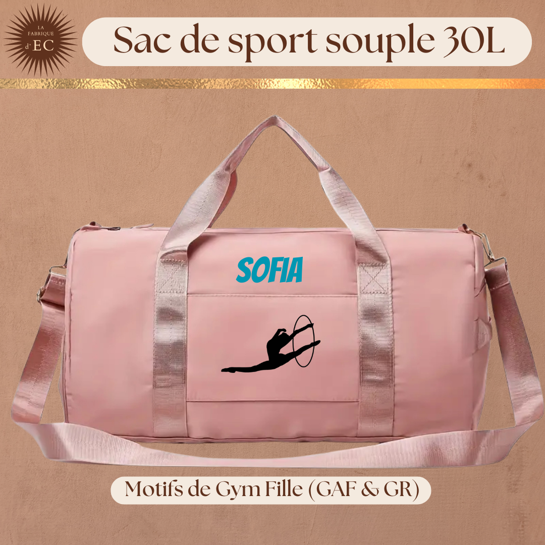 Sac de sport souple rose 30L Gymnastique GAF