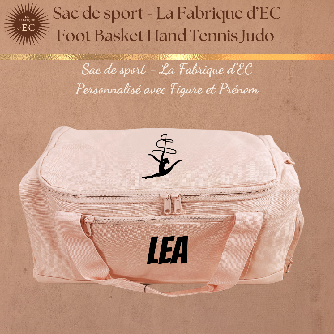 Sac de sport ROSE La Fabrique d'EC - 29L Personnalisé avec figure et prénom