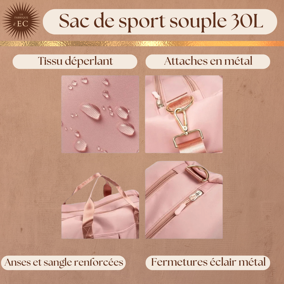 Sac de sport souple rose 30L Gymnastique GAF