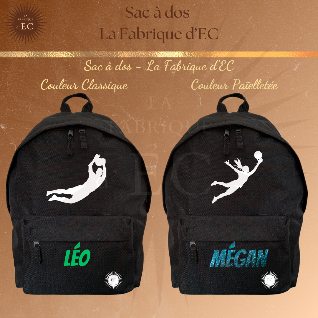 Sac à dos de Sports Noir Personnalisé Foot / Tennis / Basket / Handball / Judo