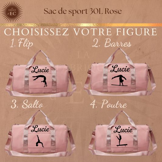 Sac de sport souple rose 30L Gymnastique GAF